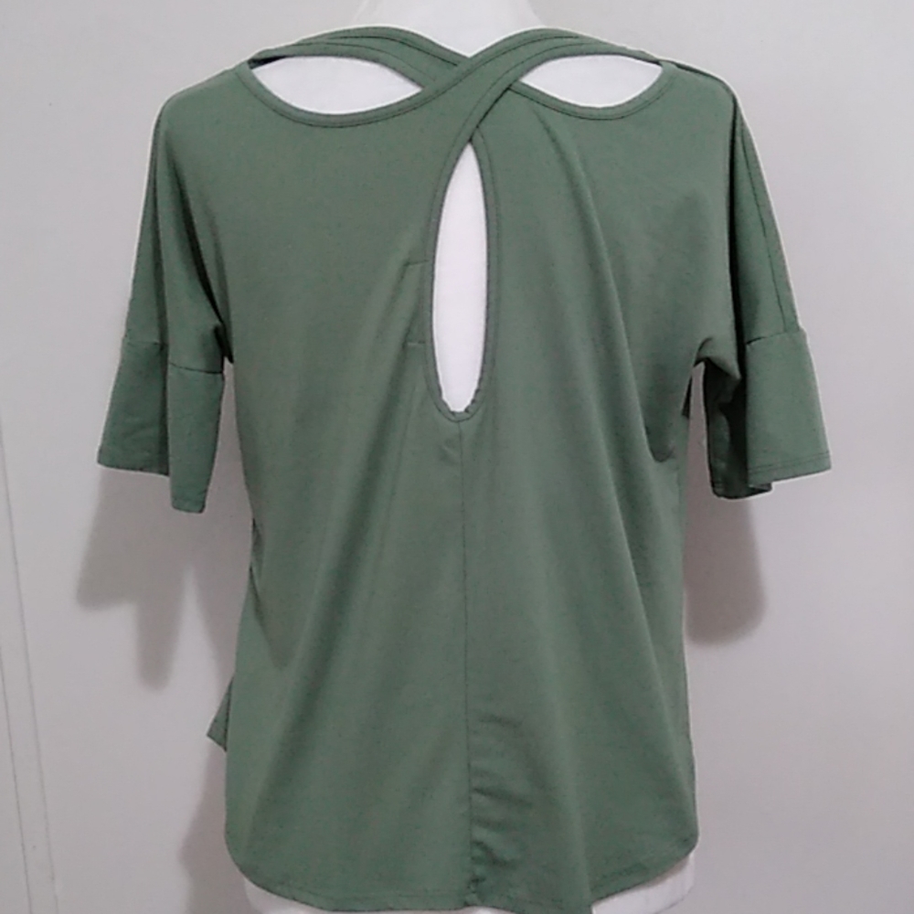 Ethereal Crossback Sage Green Yoga Top S